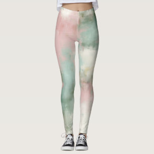 Sanfte rosafarbene abstrakte Wasserfarbe Leggings
