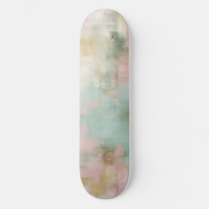 Sanfte rosafarbene abstrakte Wasserfarbe Skateboard