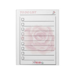 Sanfte Rose To-Do-Liste Planungsseite Notizblock
