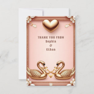💍 Sanfte Roségold-Schwan-Hochzeitsnachricht 💍 Dankeskarte