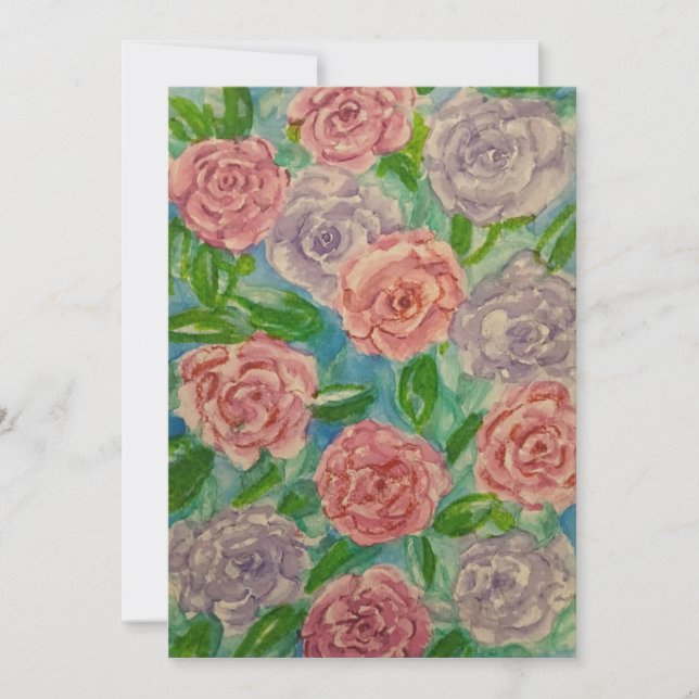 Sanfte Rosen Feiertagskarte (Vorderseite)