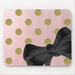 Sanfte Rosen-Pink Gold Glitter Glam Polka Punkte S Mousepad