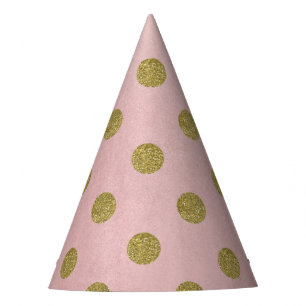 Sanfte Rosen Rosa Gold Glitter Glam Polka Punkte P Partyhütchen