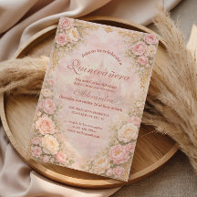 Sanfte Rosengarten-Quinceañera in Blush-Tönen