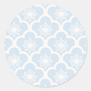 Sanfte Sakura Neutral - Puderblau Runder Aufkleber