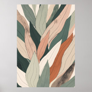 Sanfte Salbei-Rosé aufrechte Blatt Botanische Kuns Poster