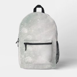 Sanfte Salbei- und frostige weiße Blumen-Kunst aus Bedruckter Rucksack