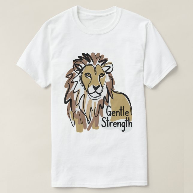 sanfte Stärke Löwe T-Shirt (Design vorne)