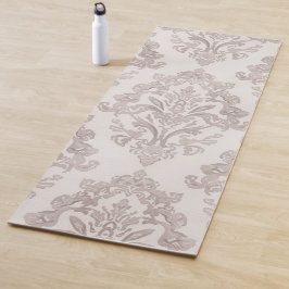 Sanfte Taupe-Damask Wasserfarbe Klassisches Floral Yogamatte