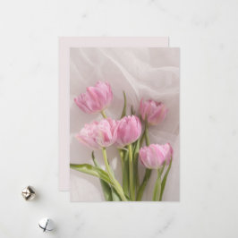 Sanfte und traumhafte rosa Tulpen Feiertagskarte