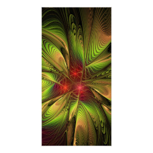 Sanfte und zarte fraktale Fantasieblumen Poster