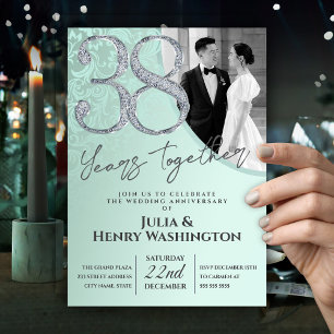 Sanfte verzierte 38. Hochzeitstag-Feier Einladung