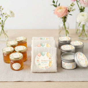 Sanfte Wasserfarben-Baby-Party Runder Aufkleber