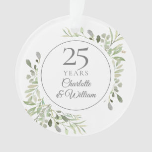 Sanfte Wasserfarben-Blätter zum 25. Jubiläum Ornament