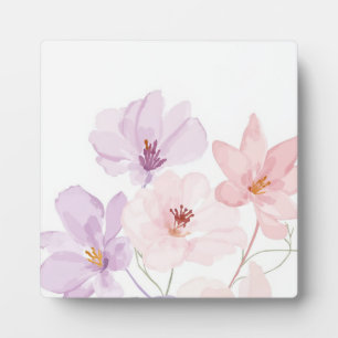 Sanfte Wasserfarben-Blumenkunst – Pastellrosa und  Fotoplatte