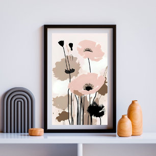 Sanfte Wasserfarben-Mohn-Träume Poster