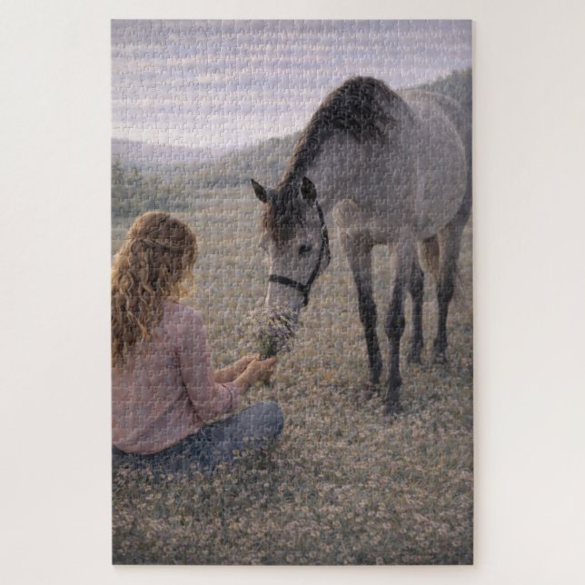 Sanfte Wiese | Pferdekunst | Puzzle (Vertikal)
