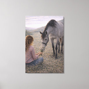 Sanfte Wiese   Pferdekunst   Spanncanvas Leinwanddruck