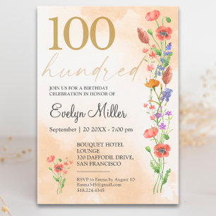 Sanfte Wildblume 100. Geburtstag Für ihre 100 Jahr Einladung