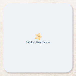 Sanfter blauer Himmel Stern Minimal Baby Jungen Du Rechteckiger Pappuntersetzer