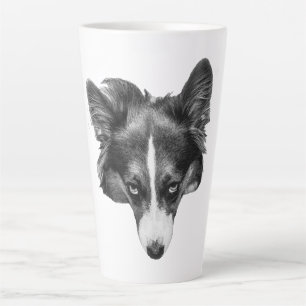 sanfter Blick Corgi ruhig Milchtasse