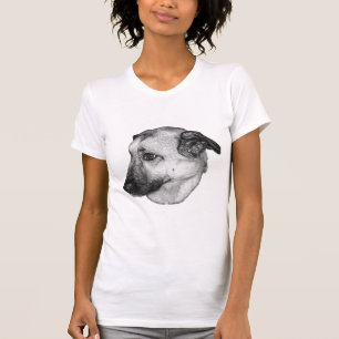 Sanfter Blick, Graustufen-Hunde-T-Shirt T-Shirt