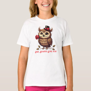 sanfter Eulen Valentinstag T-Shirt