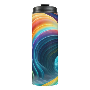 Sanfter heller Regenbogen-Wasserfall Thermosbecher