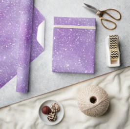 Sanfter Lila Schimmer Weiß Glitter Muster Geschenkpapier