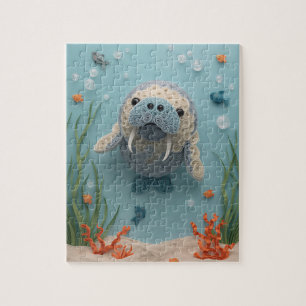 Sanfter Manatee-Papierkunst-Lagune