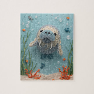 Sanfter Manatee-Papierkunst-Lagune