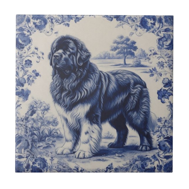 Sanfter Riese in Delft-Blau Fliese (Vorderseite)