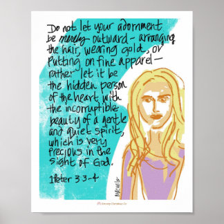 Sanfter und ruhiger Geist - Christliche Schriftzei Poster