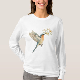 Sanfter Vogel bietet Blumen Wasserfarben-T-Shirt T-Shirt