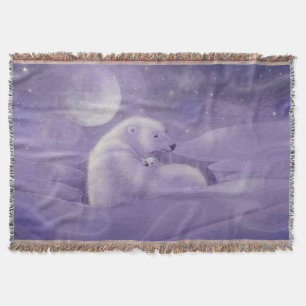 Sanfter Winter Eisbär und Jungtier Wildtier-Fantas Decke