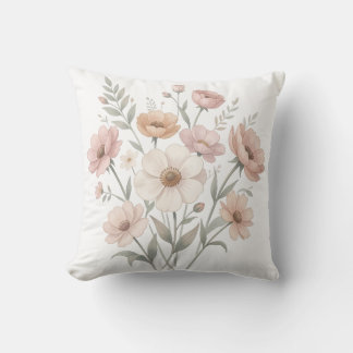 Sanftes Anemonen-Sträußchen Aquarell-Zartheit Kissen