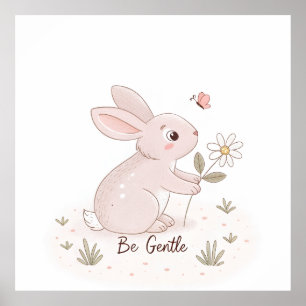 Sanftes Babykaninchen – Minimalistischer skandinav Poster