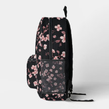 Sanftes Babyrosa Mini-Sakura-Muster auf Schwarz -