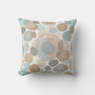 Sanftes Beige Blau Grau Minimalistisches Überlappe Kissen