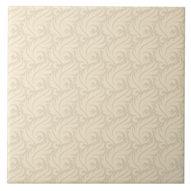 Sanftes beiges Blumenmuster Fliese (Vorderseite)