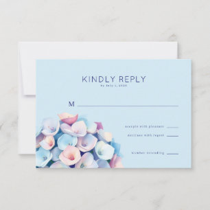 Sanftes Blau Floral RSVP Karte