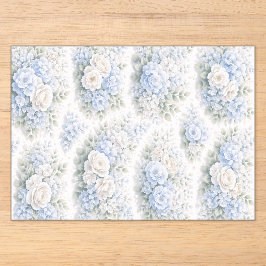 Sanftes Blau-Weiß-Wasserfarben-Blumenmuster Elegan Acryleinladungen
