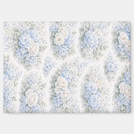 Sanftes Blau-Weiß-Wasserfarben-Blumenmuster Elegan Magnet