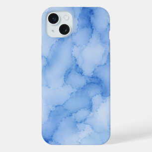 Sanftes blaues Wasserfarben-Abstrakt iPhone 15 Plus Hülle