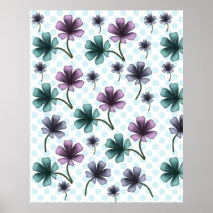 Sanftes Cottagecore-Blumenmuster   Pastell-Ästheti Poster