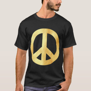 Sanftes goldenes Friedenssymbol T-Shirt