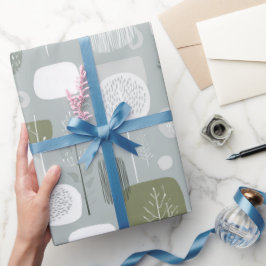 Sanftes Grau-Salbei-Balance-Abstraktmuster Geschenkpapier