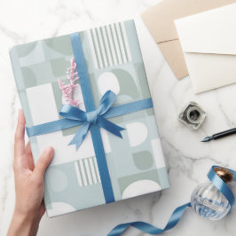 Sanftes Grau-Salbei-Balance-Abstraktmuster Geschenkpapier