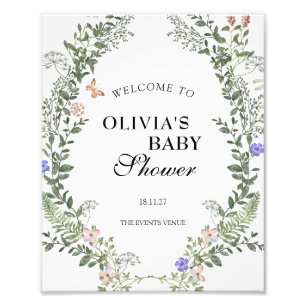 Sanftes Grün Boho Geschlechtsneutrale Babyparty Po Fotodruck