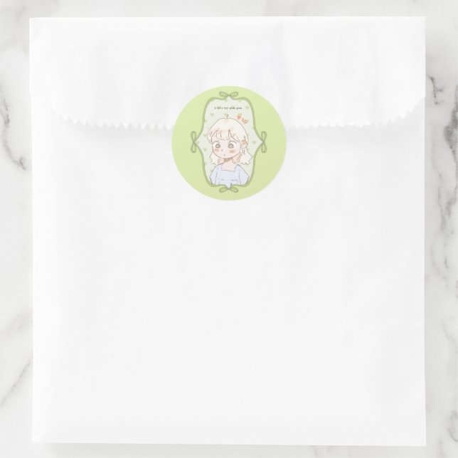 Sanftes Grün Runder Aufkleber (Tasche)